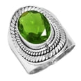 thumbnail image 1 of 925 Sterling Silver Ring For Women - Girls Green Peridot Quartz Gemstone Silver Ring Size 12 August Birthstone Costume Silver Ring Size 12 Christmas - Gift For Women 925 Silver Gemstone Jewelry, 1 of 5