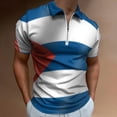 thumbnail image 2 of Bandera Cubana Men Zipper T-shirt Summer Casual Short Sleeve T-shirt Top, 2 of 7