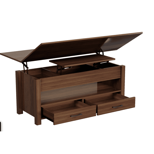 Yiwa 40" Convertible Lift Top Coffee Table, Multi-Functional Design with Hidden Storage and Drawers for Sofa and Gaming