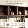 thumbnail image 4 of WLTER Wall Mounted Coat Rack, 28.5'' Wooden Floating Shelf with 4 Cubbies & 5 Double Hooks, Modern Space-Saving Storage Display Organizer for Entryway, Hallway, Mudroom (Rustic Brown), 4 of 9