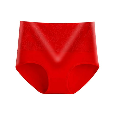 GHSOHS Womens Underwear Thongs Cotton Underwear Pack Women s Panties Women Pure Cotton High Waist Comfortable Breathable Underwear Cotton Crotch Seamless Underpants No Show Lace Panties Red Pant 4XL
