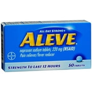 Aleve All Day Strong (3-Pack), naproxen sodium tablets, 220 mg (NSAID) pain. reliever fever reducer, Strength To Last 12 Hours (3 Boxes of 50 Tablets)