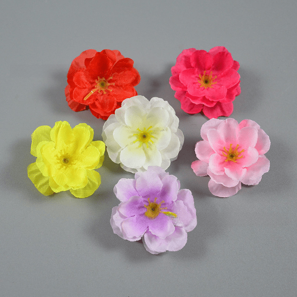 Flores artificiales artificiales, flores de durazno, camino de boda, arreglo floral, ramo pequeño, regalo creativo para vacaciones, guirnalda de flores con flores