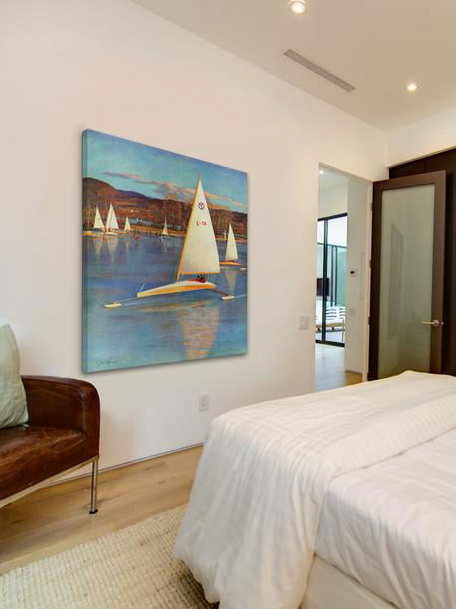 "Racing Boats" Painting Print on Wrapped Canvas