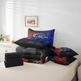 thumbnail image 4 of Erosebridal Black Dirt Bike Bed in a Bag Full size,Geometric Plaid Bed Set,Extreme Sports Bedding Full Size,Microfiber Buffalo Room Decor,Reversible,7pcs, 4 of 6
