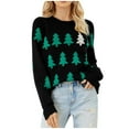 thumbnail image 2 of AOOCHASLIY Sweaters Fall Clearance Women's Round-Neck Christmas Print Recreational Pullover Knitting Sweater Long Sleeve Tops, 2 of 5
