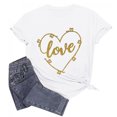 thumbnail image 2 of Camisetas unisex con cuello redondo LOVE Print Blusas cómodas clásicas Tops de San Valentín Pompotops  oipoqjl3737, 2 of 5