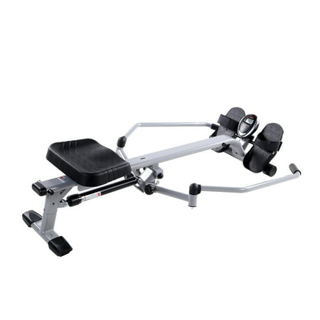 Sunny Health & Fitness SF-RW5639 Full Motion Rowing Machine Rower w/ 350 lb Weight Capacity and LCD Monitor