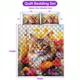 thumbnail image 5 of Welcome Spring Summer Maine Coon Portrait Flower Blue Sky Quilt Bedding Set Cat Lover Kitten Owner Gifts 1 Blanket Bed Cover 2 Pillowcases - 12001, 5 of 5
