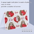 thumbnail image 4 of Dailycode Light Switch Plate Covers 3 Gang Wall Plate Plastics Outlet Covers for Kitchen Home Office Decor Sloth with Love Balloon, 4 of 8