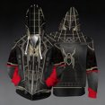 thumbnail image 2 of Spider Hero Zip Hoodie, Spider Web Printed Long Sleeve Pocket Outerwear Apparel for Men Women Cosplay Party, 2 of 8