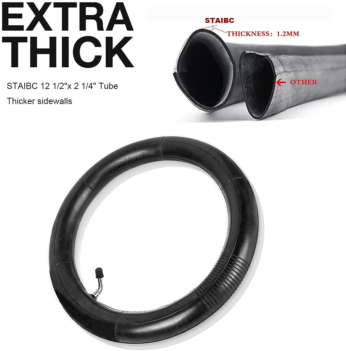 12-1/2"x 2-1/4" (57-203/62-203) Inner Tube 57mm Rubber for Electric Scooter Electric/Bike Wheelchair/Tire