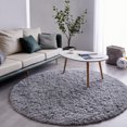thumbnail image 2 of Soft Rugs for Living Room,4*4 ft Gray Round Fluffy Shag Area Rugs,Shaggy Plush Nursery Carpet,Non Slip Circular Carpet for Bedroom and Teens Living Room,Home Decor, 2 of 8