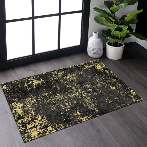 Washable Area Rug 2' x 3' Non-Slip Low Pile Chenille Doormat Rug Stain Resistant Indoor Floor Carpet for Living Room Bedroom Kitchen Entryway