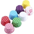 thumbnail image 4 of 100pcs Baking Paper Mold, Polka Dot Baking Cup Colorful Mini Ring Cupcake Liner Wedding Decoration Paper Muffin Box Birthday Party (powpoint Powder), 4 of 4