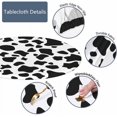 thumbnail image 3 of Cow Skin Tablecloth Round Black White Spots Plaque Print Waterproof Wipeable Table Cloth Cover Table Pad Cover for Dining Room Fits 40-44 inch, 3 of 6