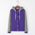thumbnail image 1 of Puntoco Mujeres Casual Pullover Patchwork Color Manga Larga Con Capucha Bolsillo Blusa Tops Sudaderas Liquidación Puntoco Puntoco-1409, 1 of 7