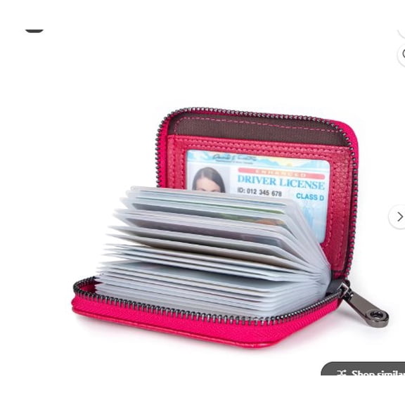 ELORIAH Genuine Leather Women Rfid Blocking Card Wallet Rfid Wallet Women,Red