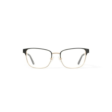 Skechers Youth SEG 1674-1 Square Prescription Eyeglasses with Case, Black/Gold