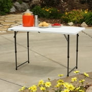 Lifetime 4 Foot Fold-in-Half Adjustable Height Table, Indoor/Outdoor Essential, White (80509)