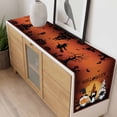 thumbnail image 4 of Burnt Orange Halloween Table Runner - 120 Inch Long, Kitchen Dining Table Runner Dresser Scarves, Horror Gnomes Pumpkin Black Cat Farmhouse Decor for Coffee Tables Wedding Party Banquet, 4 of 8