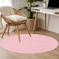 thumbnail image 5 of Light Pink Round Rugs 3ft, Farmhouse Solid Pink Color Modern Art Non Slip Washable Rug Runner, Low Pile Indoor Floor Carpet Mat Bathroom Rugs for Living Room, Bedroom, Kids Room, 5 of 9