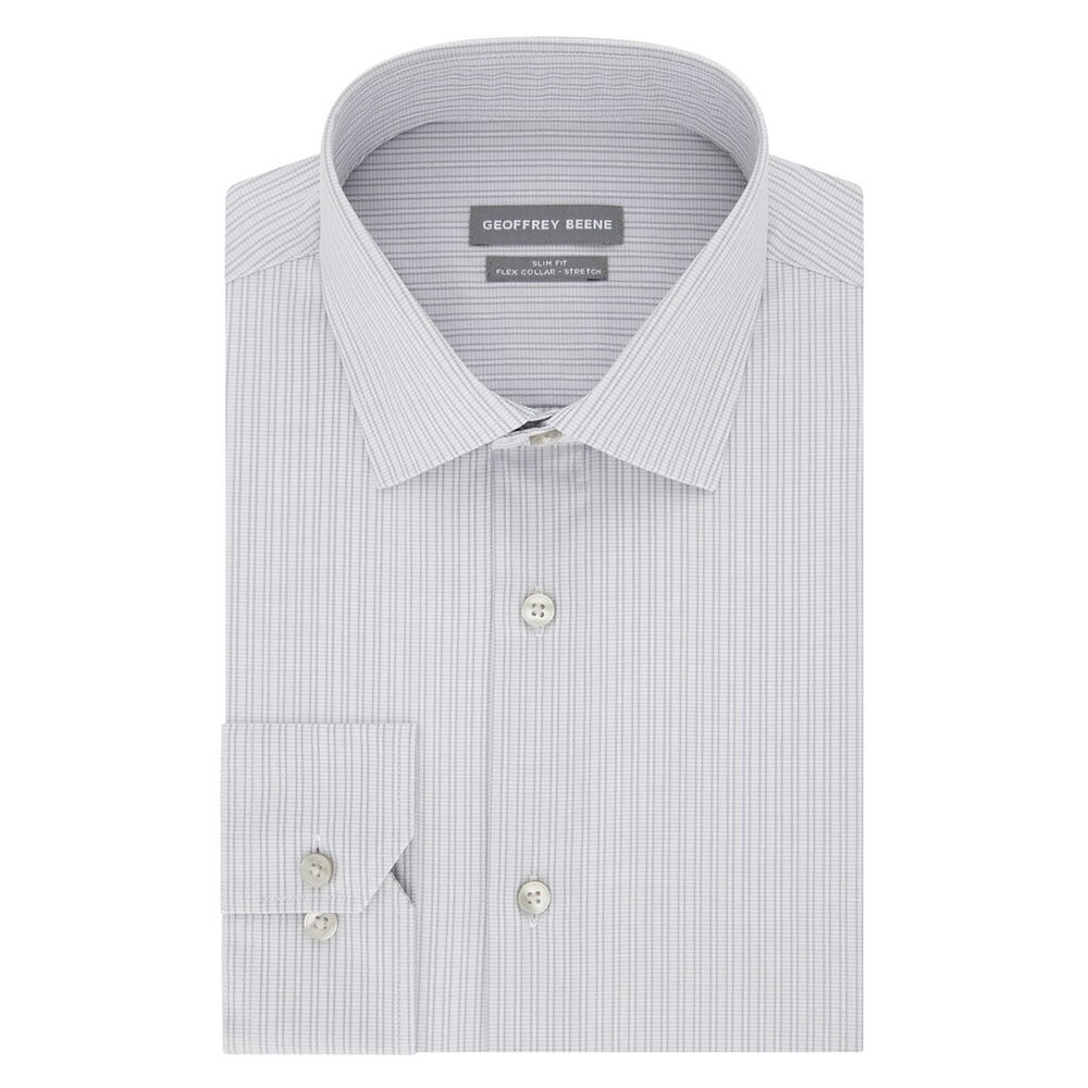 Geoffrey Beene Men's Geoffrey Beene SlimFit Stretch Flex SpreadCollar Dress Shirt Slate Gray