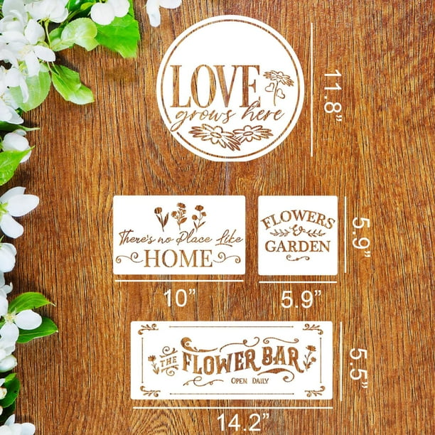 Floral Artistry Stencils Reusable Flower Stencils for Wood