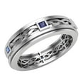 thumbnail image 1 of Wedding Bands for Men 7 MM Princess Cut Sapphire 14K White Gold 0.60 CTW, 1 of 5