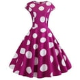 thumbnail image 2 of Beugl Summer Dresses for Women 2024, Women Vintage Retro Short Sleeve Polka Dot Evening Party Prom Swing Dress Midi Dresses for Women, Sundresses for Women 2024 Hot Pink XXL, 2 of 2