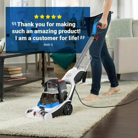 Hoover - PowerDash Corded Upright Deep Cleaner - White/Blue