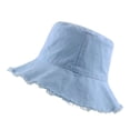 thumbnail image 2 of Distressed Sun Hats for Women Summer Casual Wide Brim Cotton Bucket Hat Beach Vacation Travel Accessories, 2 of 8
