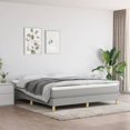 thumbnail image 1 of vidaXL Box Spring Bed with Mattress Light Grey 193x203 cm King Fabric, 1 of 5
