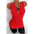 thumbnail image 1 of Camiseta Y2K con cuello en V para mujer, blusa informal sin mangas, color negro y rojo, ropa Harajuku de verano, 1 of 4