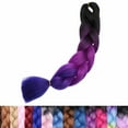 thumbnail image 2 of SEGO 3PCS/Lot Ombre Jumbo Braiding Hair Extensions Colored Hair Weave Synthetic Crochet Twist Box Braid Hair Black/Pink/Blue/Purple Fake Hair Extension for Women, 2 of 8