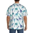 thumbnail image 3 of Sikiie Cool Giraffe Men's Wrinkle Free Untucked Cuban Shirt Business Casual Button Down Shirts Short Sleeve ShirtXX-Large, 3 of 5