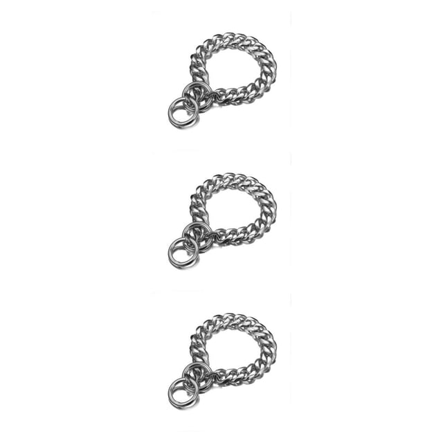 Methold fácil de usar para un cómodo y práctico Collar de cadena de acero para perros Collares para perros plateados 28 pulgadas Type1 NO1