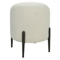 thumbnail image 2 of Uttermost Arles Contemporary Fabric Shearling Ottoman in White/Satin Black, 2 of 6