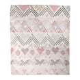 thumbnail image 1 of NUDECOR Flannel Throw Blanket Pink Ikat Abstract Geometric Aztec Pattern Hearts Cute Lace Soft for Bed Sofa and Couch 58x80 Inches, 1 of 1