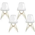 thumbnail image 1 of Ensemble de 4 claires chaises jambes en or, 1 of 3