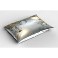 thumbnail image 2 of Ambesonne Industrial Pillow Sham 2 Pack, Steampunk Antique, 36"x20", Yellow Grey White, 2 of 3