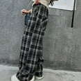 thumbnail image 4 of XIMIN Teen Girls Oversized Wide Leg Fleece-Lined Sweat Pants Plaid Baggy Sweatpants Goth Grunge Clothes Kids Streetwear Elastic Waist Straight Joggers Pants, 4 of 8