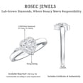 thumbnail image 5 of Rosec Jewels Heart Diamond Engagement Ring (Lab Created) - 6 mm - Certified EF-VS Quality, 18K White Gold, US 5.00, 5 of 8