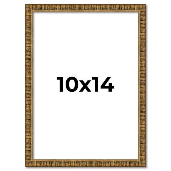 10x14 Frame Gold Solid Wood Picture Frame - Complete Modern Photo Frame Includes UV Acrylic