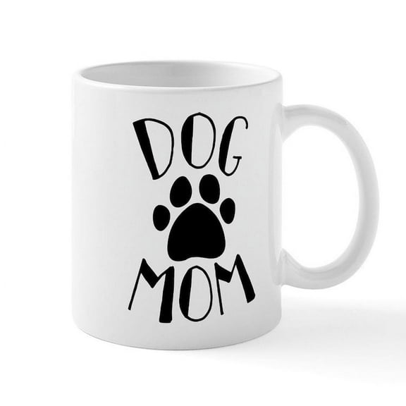 CafePress - Dog Mom Paw Mugs - 11 oz Ceramic Mug - Novelty Coffee Tea Cup