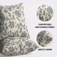 thumbnail image 5 of Grey Gray Floral Block Print Pillow Covers 18x18 Set of 2 Rustic Old Style Modern Vintage Flower Pattern Cream Decorative Throw Pillow Cases Outdoor Farmhouse Decoration for Sofa Couch Bed, 5 of 5