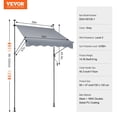 thumbnail image 6 of VEVOR 59x47" Patio Awning Retractable Awning Sunshade Shelter with Crank Handle, 6 of 10