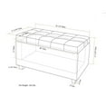 thumbnail image 6 of Cosmopolitan 34 inch Wide Storage Ottoman in Satin Cream Vegan Leather, 6 of 7