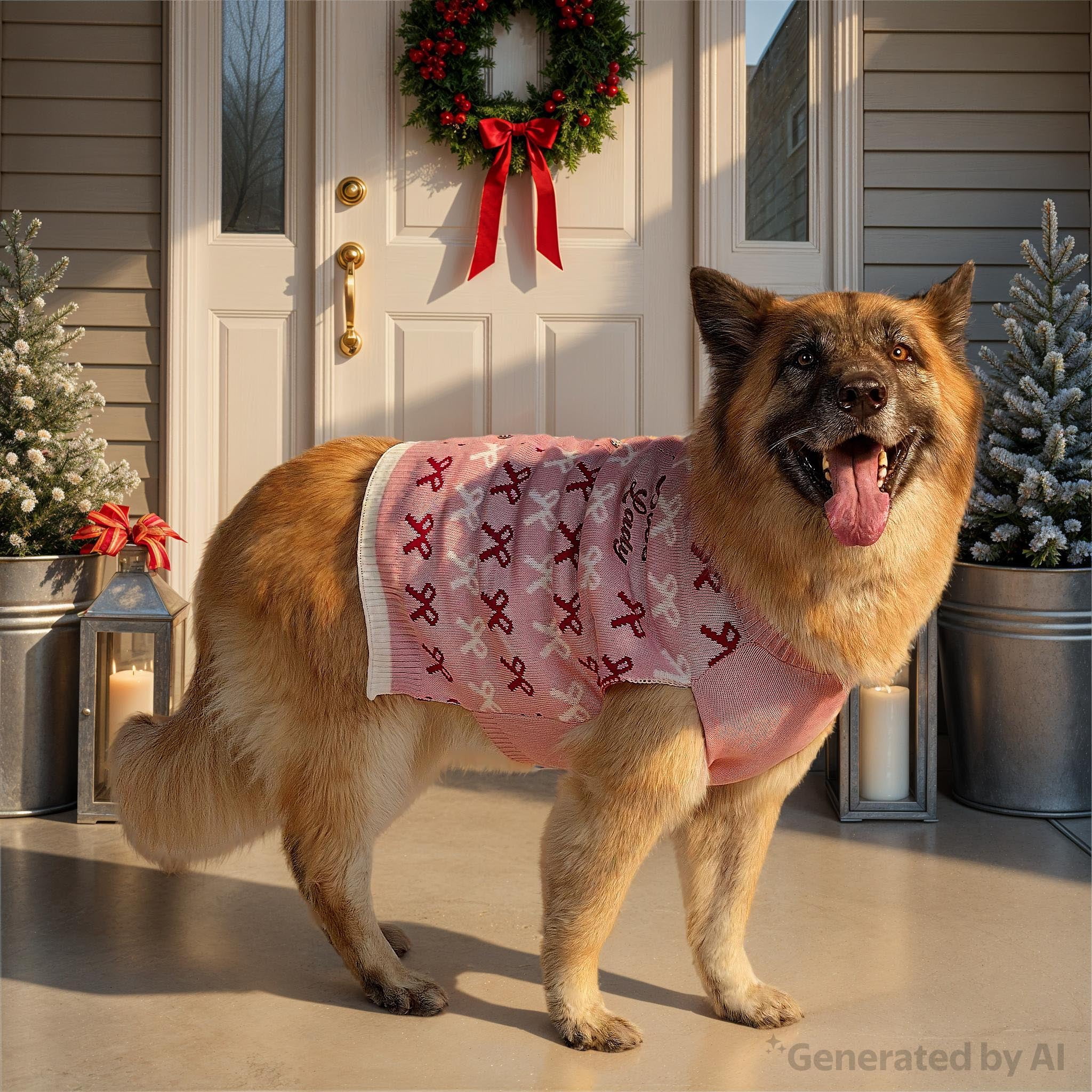 Vibrant Life Holiday Pet Sweater for Dogs, Boss Lady Bows, Pink, Extra Large