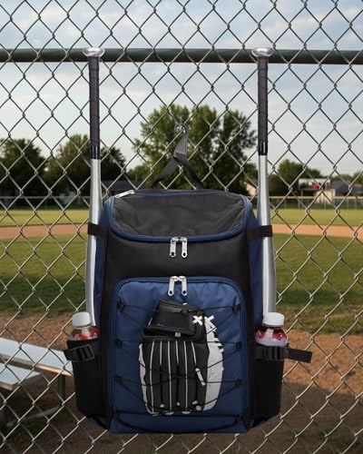 Baseball Softball Gear Bag for Boys Girls Ages 8-12 12-14 14-16 Large Kids Bat Bag Backpack with Ventilated Shoe Compartment Baseball Softball Stuff Supplies for Youth Adult